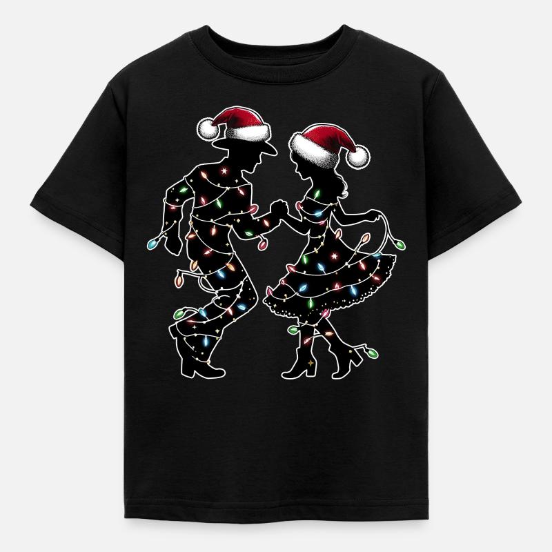 Line Dance Line Dancing Line Dancer Christmas Hat - Kids' T-Shirt - black