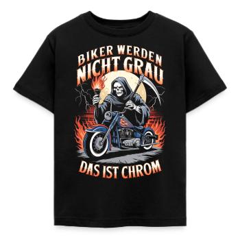 Werden Nicht Grau Das Ist Chrom Motorradfahrer - Kinder T-Shirt - Schwarz - Vorne - AI Model Kid Female (0cm)