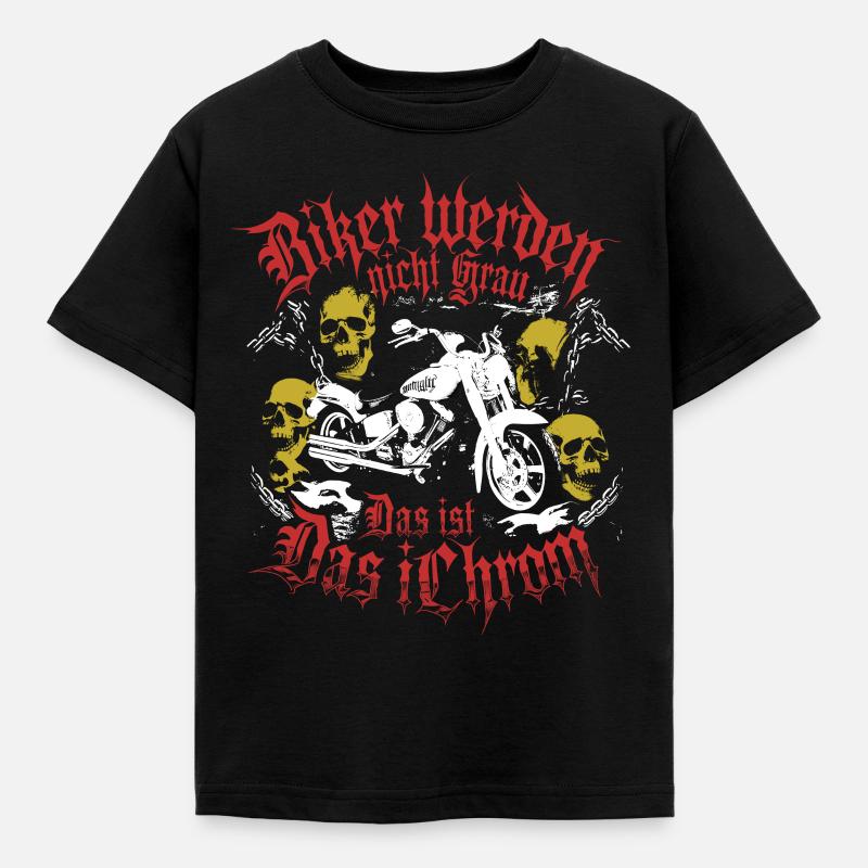 Werden Nicht Grau Das Ist Chrom Motorradfahrer - Kinder T-Shirt - Schwarz