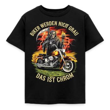 Werden Nicht Grau Das Ist Chrom Motorradfahrer - Kinder T-Shirt - Schwarz - Vorne - AI Model Kid Female (0cm)