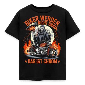 Werden Nicht Grau Das Ist Chrom Motorradfahrer - Kinder T-Shirt - Schwarz - Vorne - AI Model Kid Female (0cm)