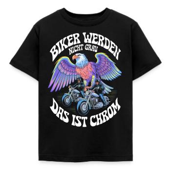 Werden Nicht Grau Das Ist Chrom Motorradfahrer - Kinder T-Shirt - Schwarz - Vorne - AI Model Kid Female (0cm)