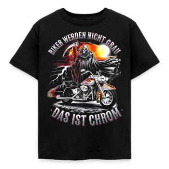 Werden Nicht Grau Das Ist Chrom Motorradfahrer - Kinder T-Shirt - Schwarz - Vorne - AI Model Kid Female (0cm)