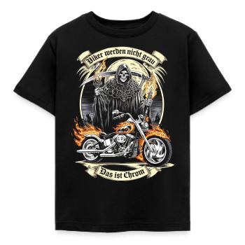 Werden Nicht Grau Das Ist Chrom Motorradfahrer - Kinder T-Shirt - Schwarz - Vorne - AI Model Kid Female (0cm)