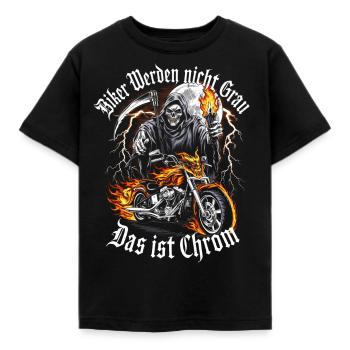 Werden Nicht Grau Das Ist Chrom Motorradfahrer - Kinder T-Shirt - Schwarz - Vorne - AI Model Kid Female (0cm)