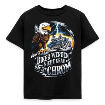 Werden Nicht Grau Das Ist Chrom Motorradfahrer - Kinder T-Shirt - Schwarz - Vorne - AI Model Kid Female (0cm)