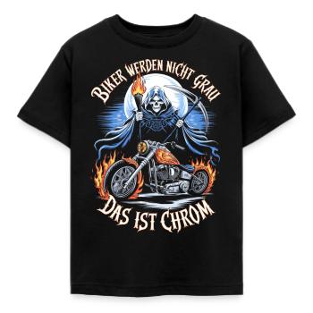 Werden Nicht Grau Das Ist Chrom Motorradfahrer - Kinder T-Shirt - Schwarz - Vorne - AI Model Kid Female (0cm)