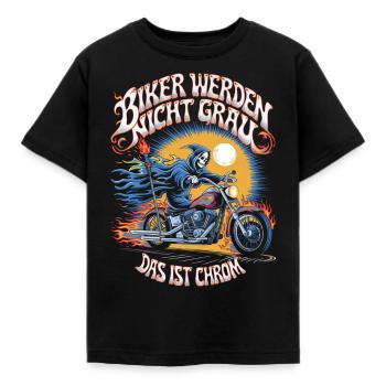 Werden Nicht Grau Das Ist Chrom Motorradfahrer - Kinder T-Shirt - Schwarz - Vorne - AI Model Kid Female (0cm)