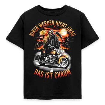 Werden Nicht Grau Das Ist Chrom Motorradfahrer - Kinder T-Shirt - Schwarz - Vorne - AI Model Kid Female (0cm)