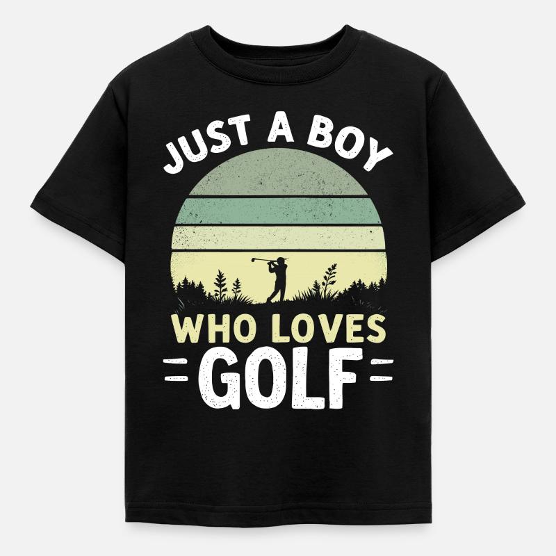 Golf, Golfer, Golfer, Golfer, Boy - Kids' T-Shirt - black