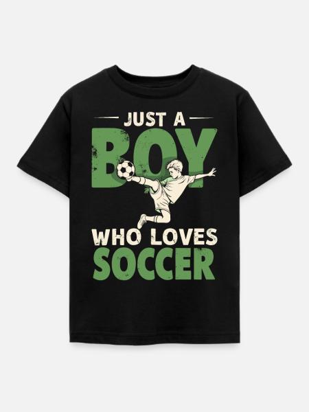 Fußball Fußballer, Fussballspieler Junge - Kinder T-Shirt - Schwarz