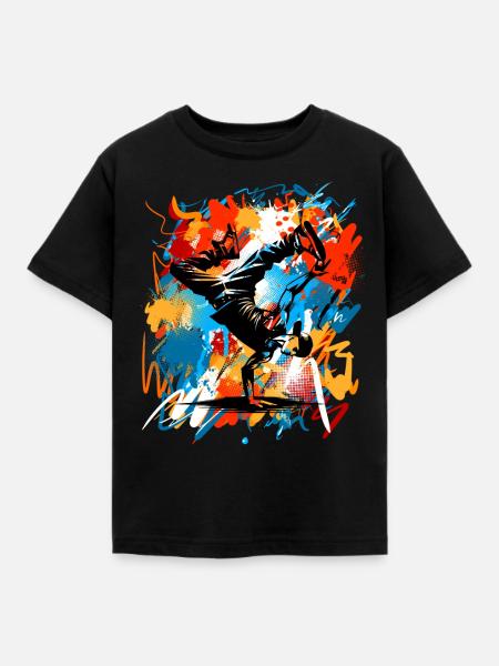 Breakdance - Kinder T-Shirt - Schwarz