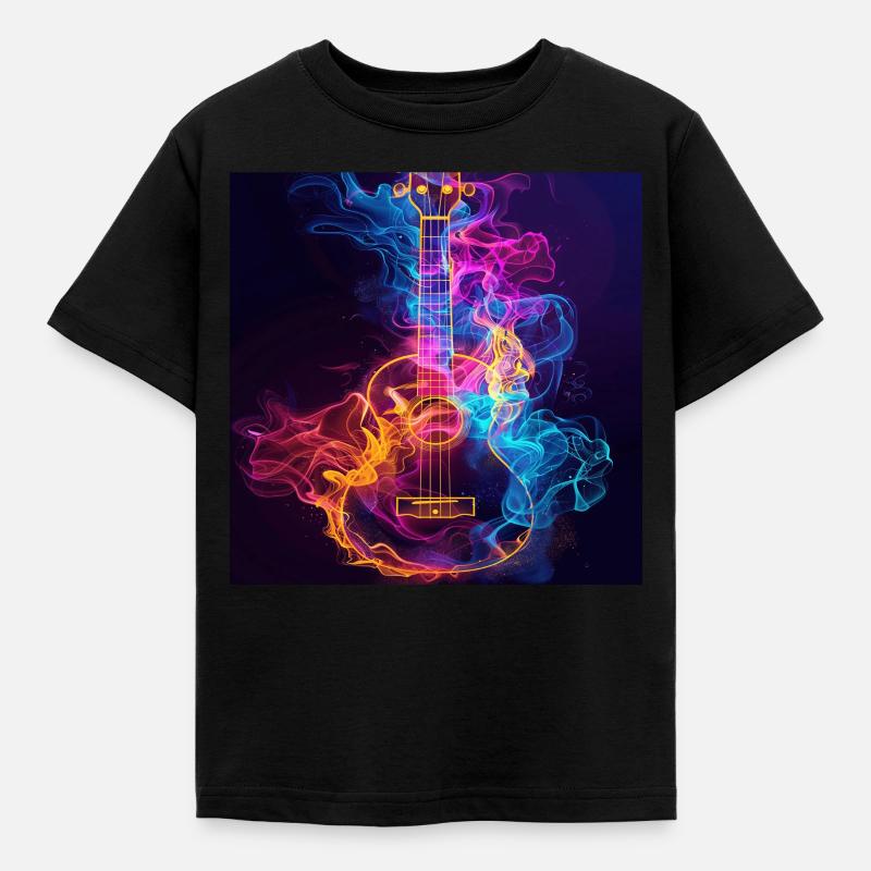 Ukulele - Kids' T-Shirt - black