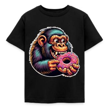 Donut de Néandertal - T-shirt Enfant - noir - Devant - AI Model Kid Female (0cm)