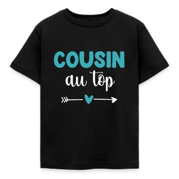 cousin au top coeur cadeau cousin - T-shirt Enfant - noir - Devant - AI Model Kid Female (0cm)