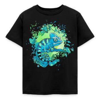 Chameleonaire A Rich Lizard für - Kinder T-Shirt - Schwarz - Vorne - AI Model Kid Female (0cm)