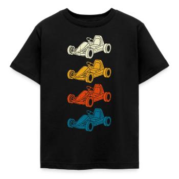 Go Kart Kartfahrer Go Kartrennen - Kinder T-Shirt - Schwarz - Vorne - AI Model Kid Female (0cm)