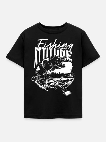 Bogenfischer Bogenfischen Bogenangeln - Kinder T-Shirt - Schwarz