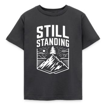 Still Standing – Minimalist Design - Kids' T-Shirt - dark grey - Front - AI Model Kid Female (0cm)