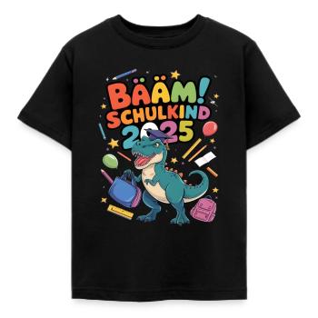 Schulkind 2025 Einschulung Schulanfang - Kinder T-Shirt - Schwarz - Vorne - AI Model Kid Female (0cm)