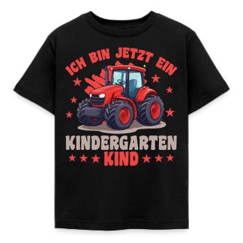 ich bin ein Kindergartenkind Kindergarten Traktor - Kinder T-Shirt - Schwarz - Vorne - AI Model Kid Female (0cm)