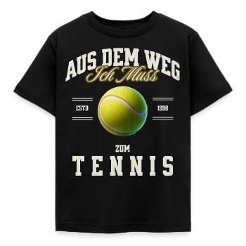 Tennis - Kinder T-Shirt - Schwarz - Vorne - AI Model Kid Female (0cm)