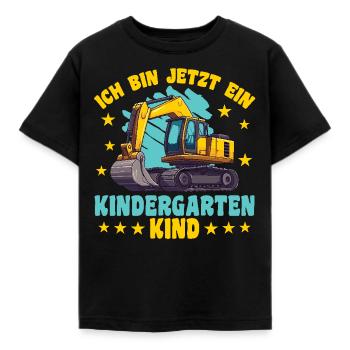 ich bin ein Kindergartenkind Kindergarten Bagger - Kinder T-Shirt - Schwarz - Vorne - AI Model Kid Female (0cm)