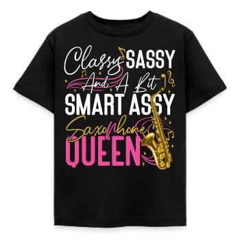Saxophone Classy Sassy And A Bit - Kids' T-Shirt - black - Front - AI Model Kid Female (0cm)