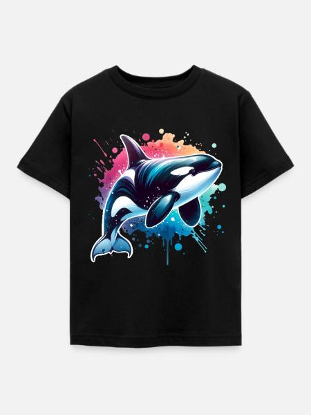 Orca Schwertwal - Kinder T-Shirt - Schwarz