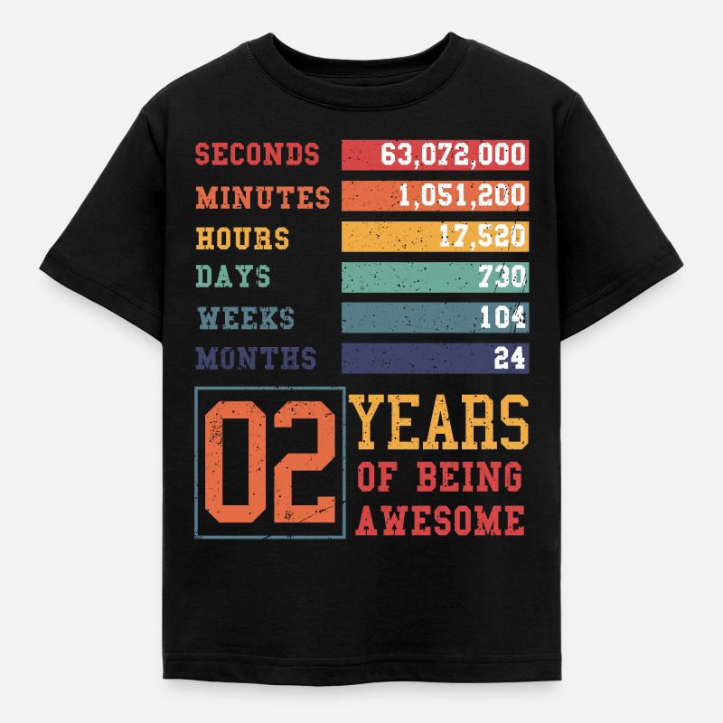 2 anni! Regalo di compleanno per il 2° compleanno - Maglietta per bambini - nero