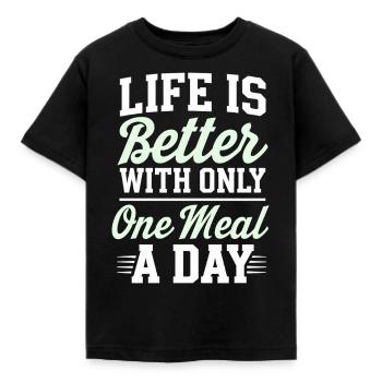 Intermittent fasting Intermittent fasting - Kids' T-Shirt - black - Front - AI Model Kid Female (0cm)