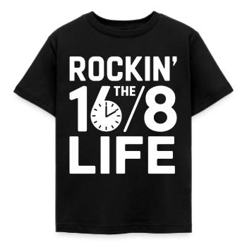 Intermittent fasting Intermittent fasting - Kids' T-Shirt - black - Front - AI Model Kid Female (0cm)