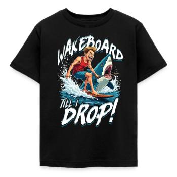 Wakeboarding Wakeboard Wakeboarder - Kinder T-Shirt - Schwarz - Vorne - AI Model Kid Female (0cm)