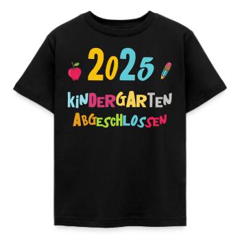 Abschied Kindergarten 2025 Geschenk Mädchen Jungen - Kinder T-Shirt - Schwarz - Vorne - AI Model Kid Female (0cm)