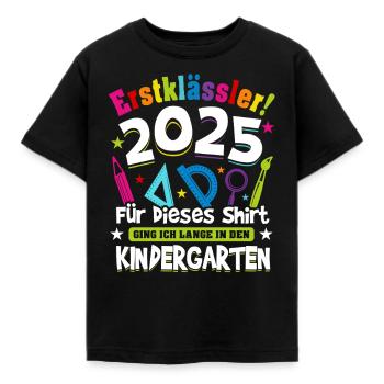 Erstklässler 2025 Einschulung Schulkind Geschenk - Kinder T-Shirt - Schwarz - Vorne - AI Model Kid Female (0cm)