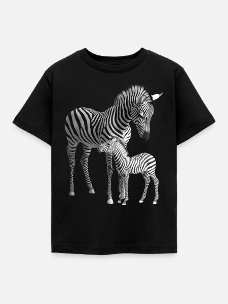 Zebra - Kinder T-Shirt - Schwarz