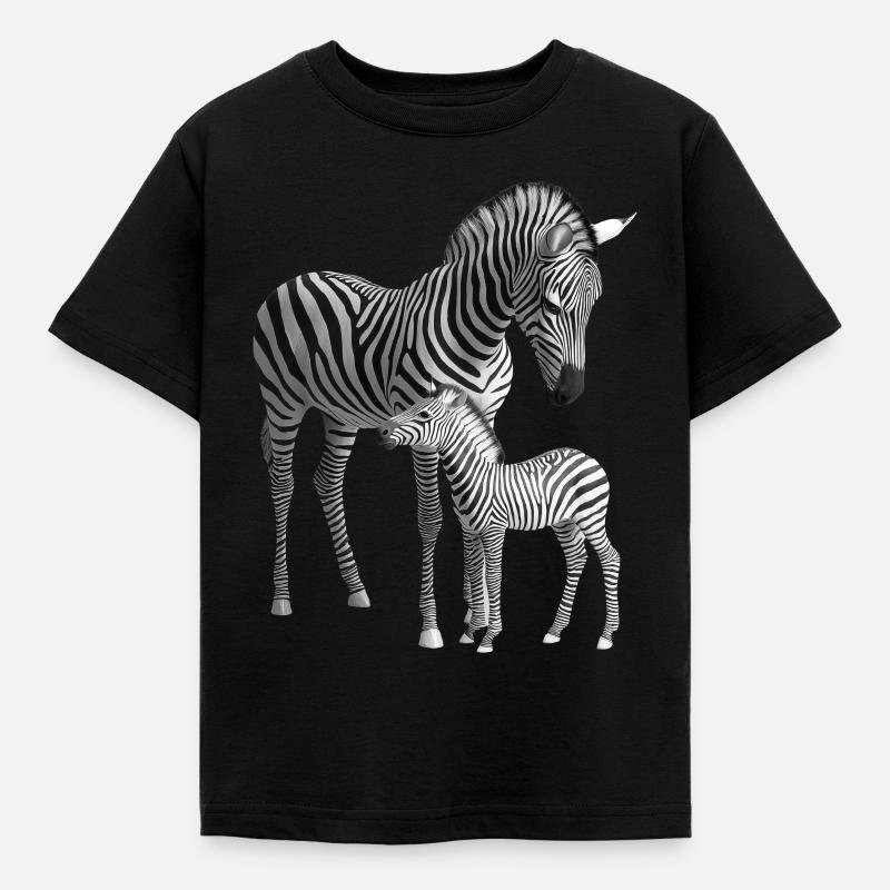Zebra - Kinder T-Shirt - Schwarz