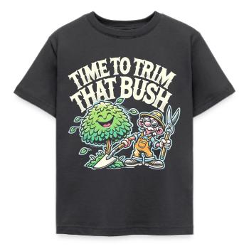 Zeit, den Busch zu stutzen - Kinder T-Shirt - Dunkelgrau - Vorne - AI Model Kid Female (0cm)