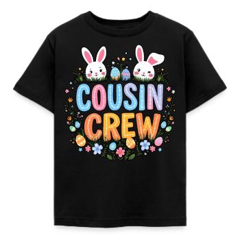 Cousine Crew - Kinder T-Shirt - Schwarz - Vorne - AI Model Kid Female (0cm)