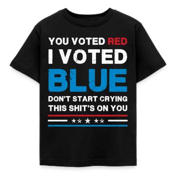 Vous avez voté rouge, j’ai voté bleu - Satire politique - T-shirt Enfant - noir - Devant - AI Model Kid Female (0cm)