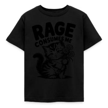 Rage Consumes Me Cat - Kinder T-Shirt - Schwarz - Vorne - AI Model Kid Female (0cm)