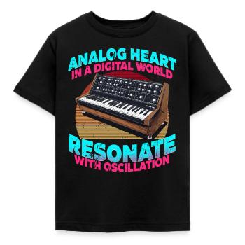 Synthétiseur Synthé Grosse Caisse DAW - T-shirt Enfant - noir - Devant - AI Model Kid Female (0cm)