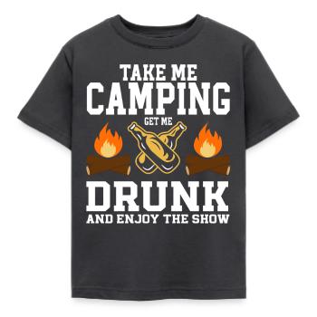 Camping Campfire Camper - Kids' T-Shirt - dark grey - Front - AI Model Kid Female (0cm)