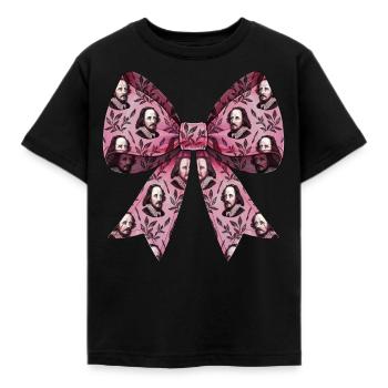 Coquettish Bow Shakespeare Literature Pink - Kids' T-Shirt - black - Front - AI Model Kid Female (0cm)