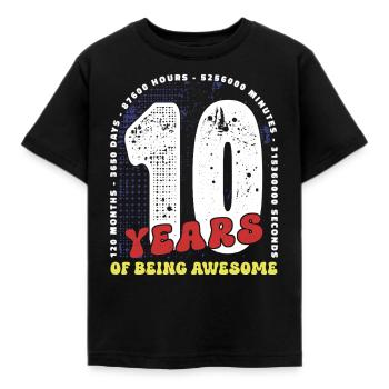 10 Jahre Geburtstag Monate Tage Stunden Minuten - Kinder T-Shirt - Schwarz - Vorne - AI Model Kid Female (0cm)