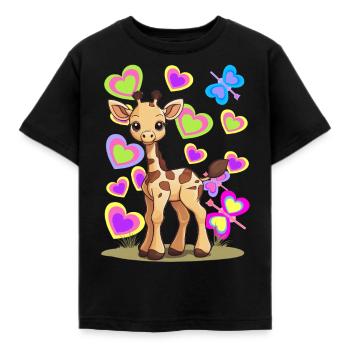 Giraffe Giraffen Kind Kinder - Kinder T-Shirt - Schwarz - Vorne - AI Model Kid Female (0cm)