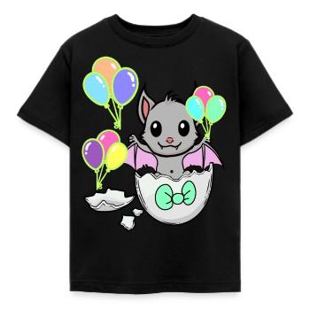 Chauve-souris Bébé Naissance Enfants Coquille d’oeuf - T-shirt Enfant - noir - Devant - AI Model Kid Female (0cm)