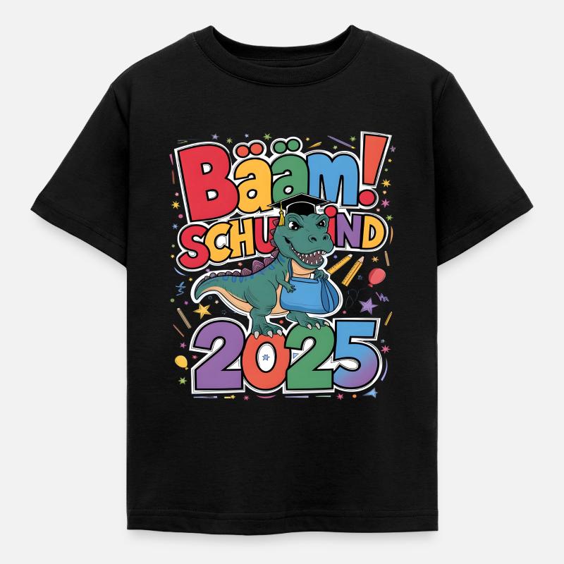 Schulkind 2025 Einschulung Schulanfang - Kinder T-Shirt - Schwarz