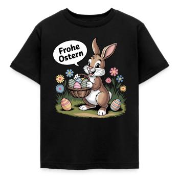 Joyeuse Décoration de Pâques Lapin de Pâques pour les célébrations - T-shirt Enfant - noir - Devant - AI Model Kid Female (0cm)