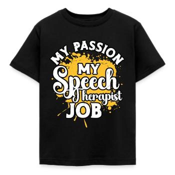 Speech Therapy My Passion My Language Therapist - Kids' T-Shirt - black - Front - AI Model Kid Female (0cm)